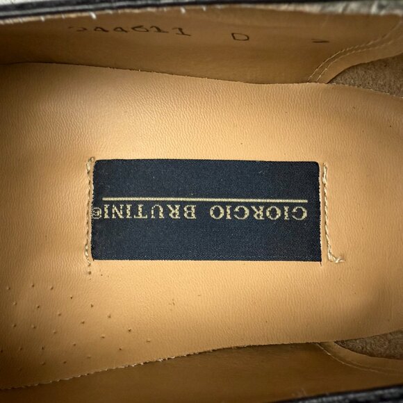 Giorgio Brutini Loafers Men 7 Shoe Black Bernard Leather Dress Slip On Vintage 1 - Picture 9 of 11